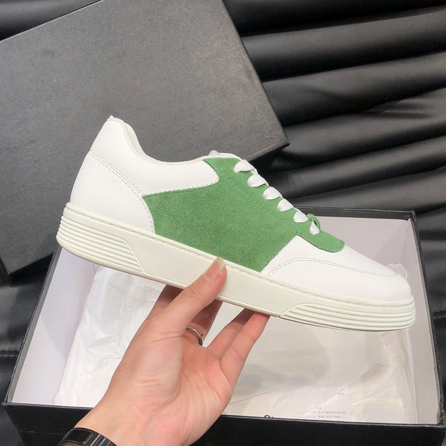 CC SNEAKERS TRAINERS GREEN SUEDE LEATHER