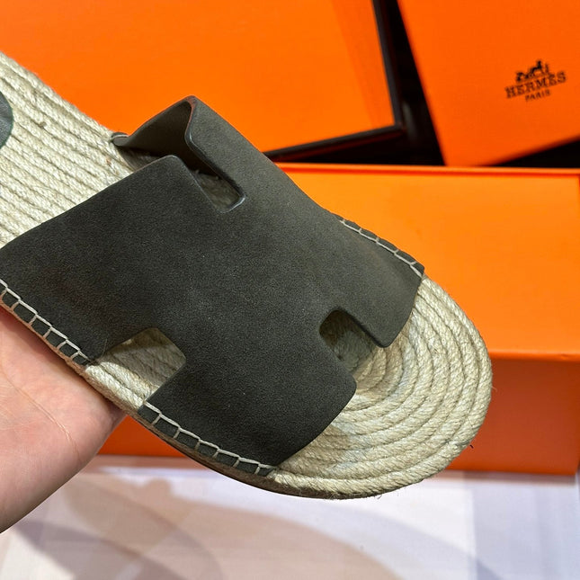 HM ANTIGUA ESPADRILLE SANDAL OLIVE SUEDE