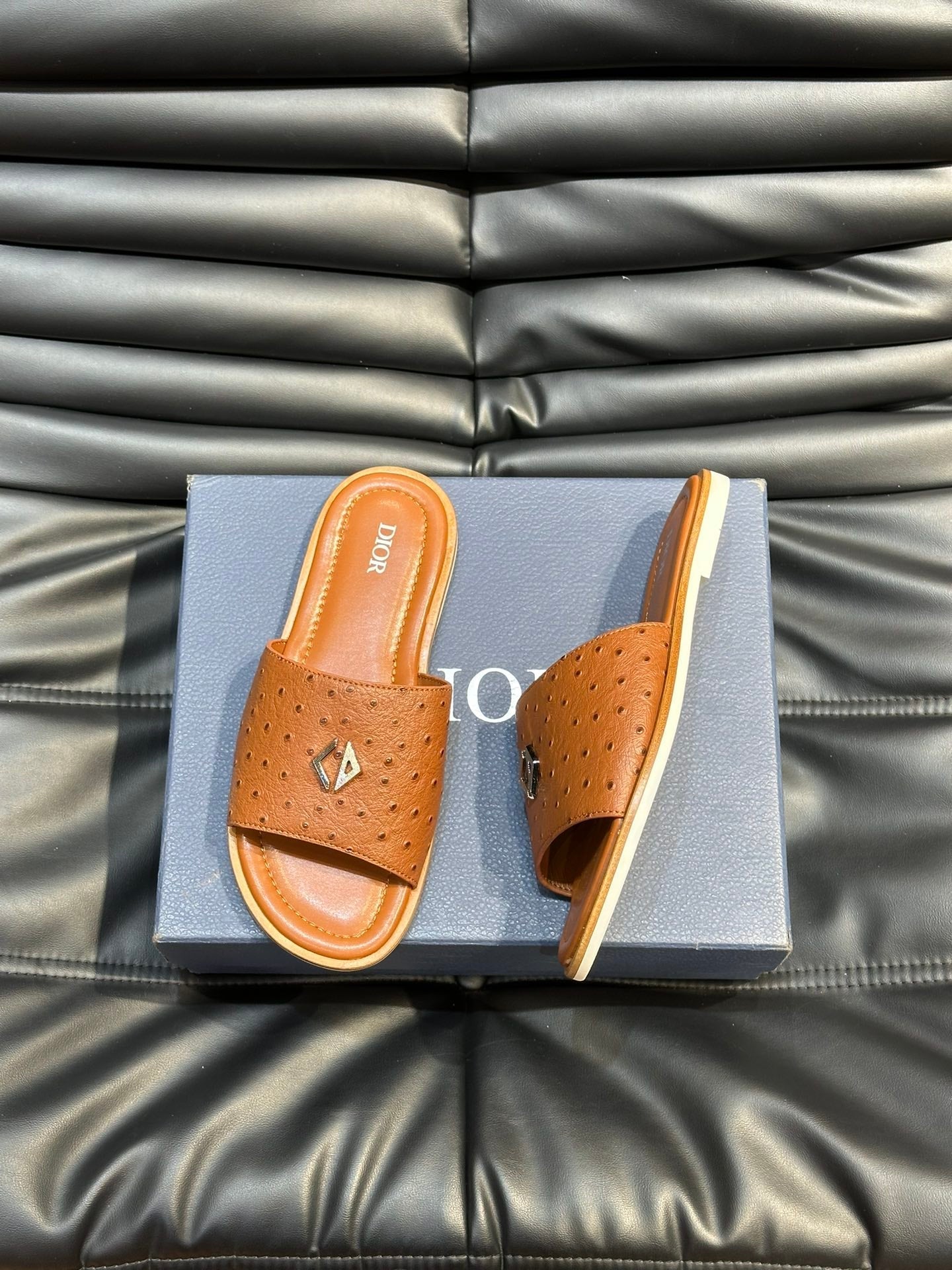 CD ALIAS SUMMER SLIPPER TIGER CALFSKIN