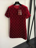 GUCCI 26S RHINESTONE VELVET DRESS 183