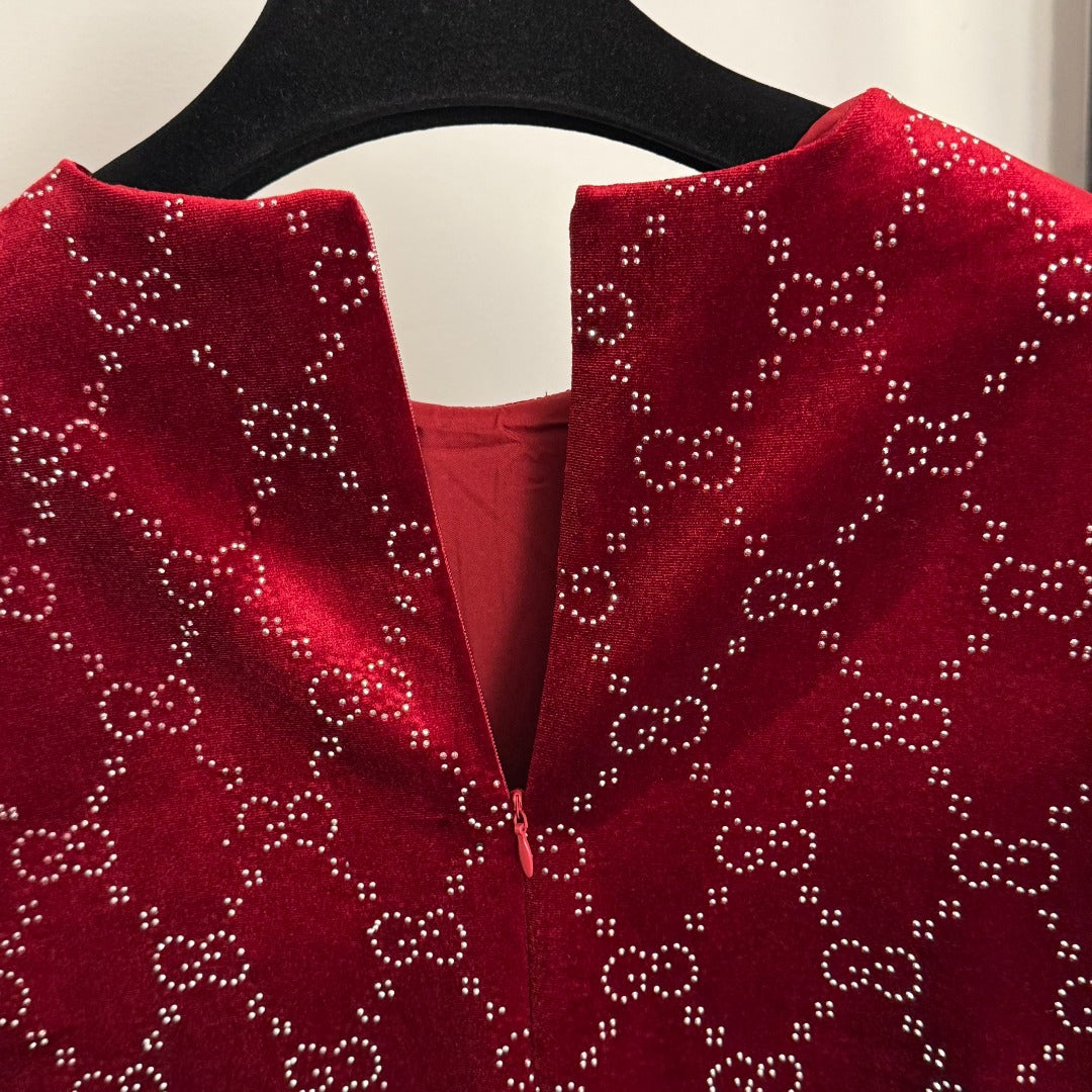 GUCCI 26S RHINESTONE VELVET DRESS 183