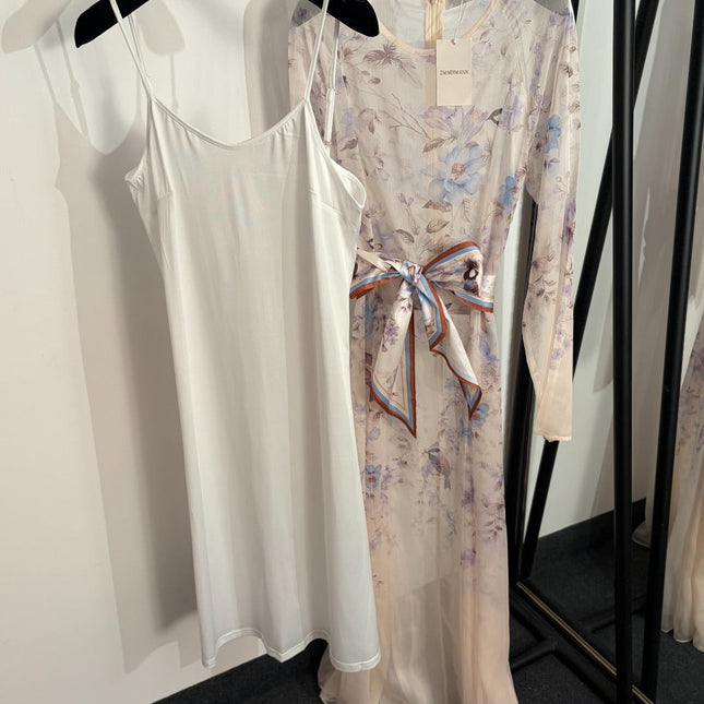 ZIMMERMANN 26S LONG-SLEEVE WAIST-CINCHED DRESS STYLE 49