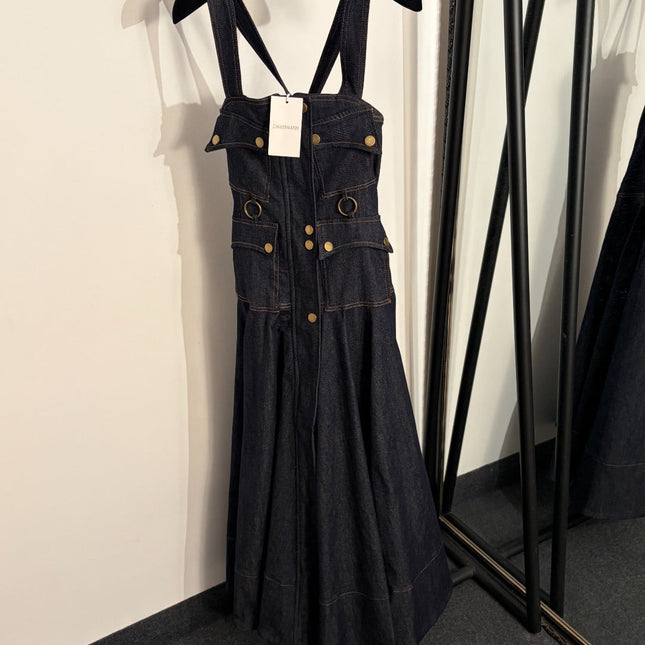 ZIMMERMANN 26S DENIM PINAFORE DRESS STYLE 34