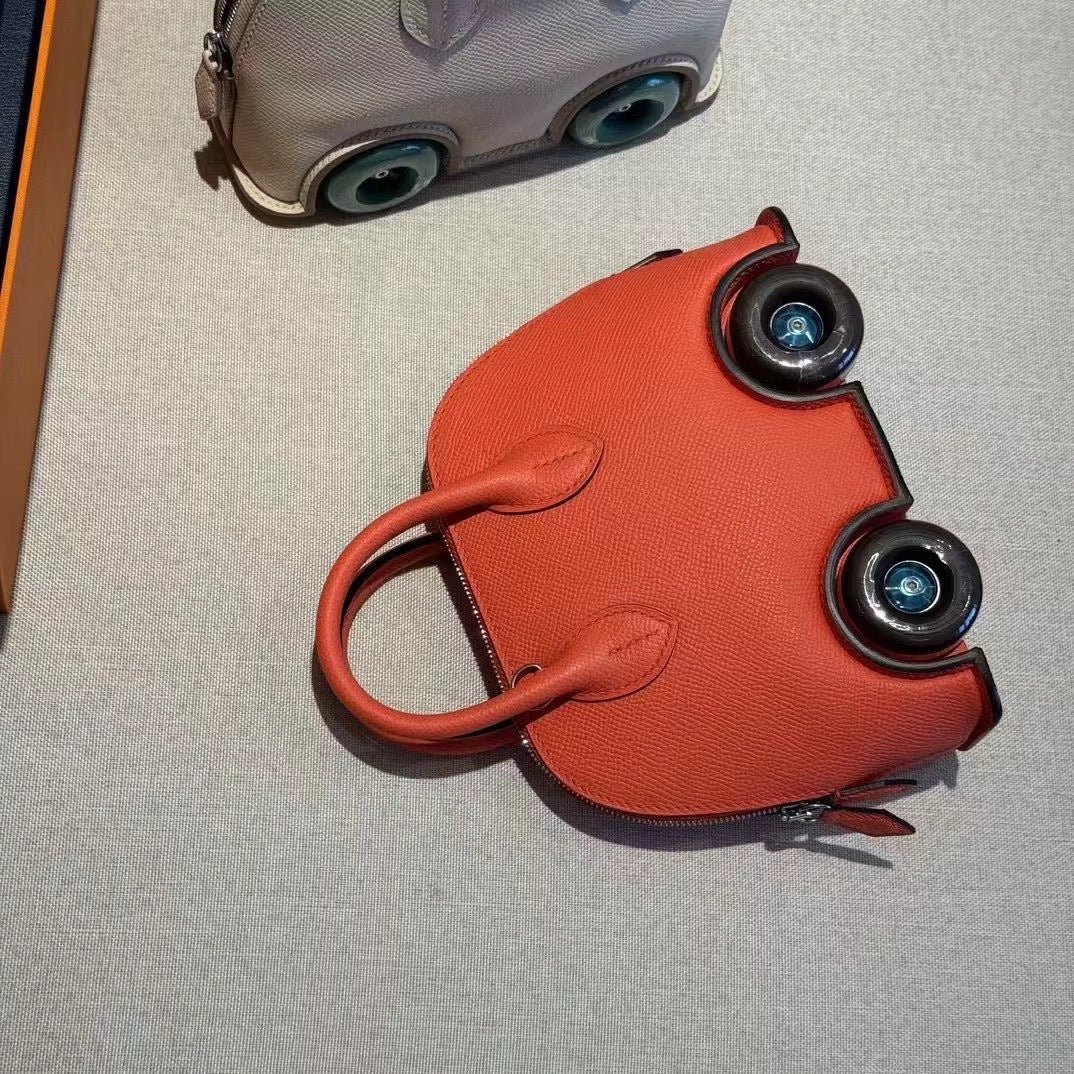 MINI BODIE ON WHEELS 20 IN RED ORANGE EPSOM LEATHER