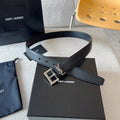 YSL 25S BELT 30 MM IN BLACK CALFSKIN 571014