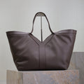 YSL 25S Y TOTE 50 IN PURPLE BROWN CALFSKIN GOLD HARDWARE