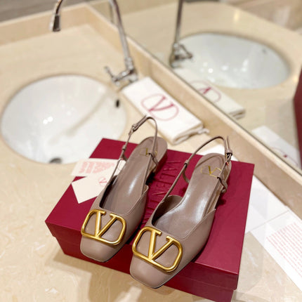 VALENTINO 26S SLINGBACK IN BEIGE PINK SMOOTH CALFSKIN