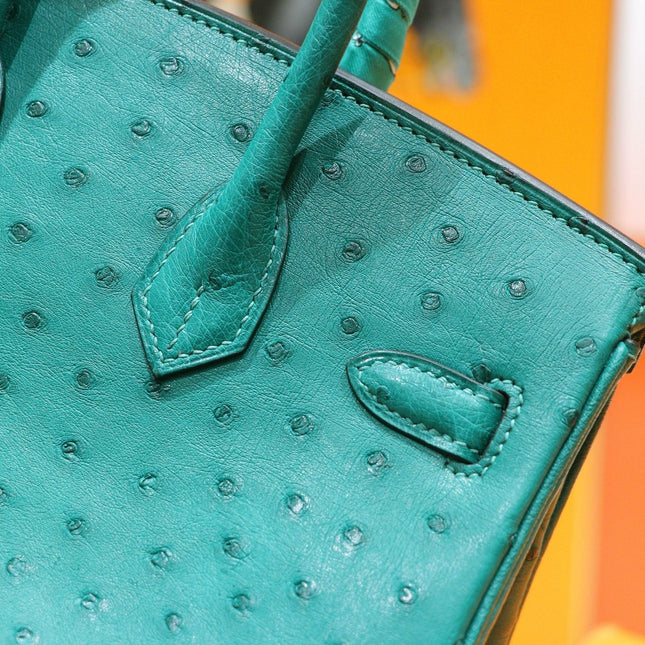 HM 25S BIRKIN 25 CM IN DARK GREEN OSTRICH WITH GOLD HARDWARE