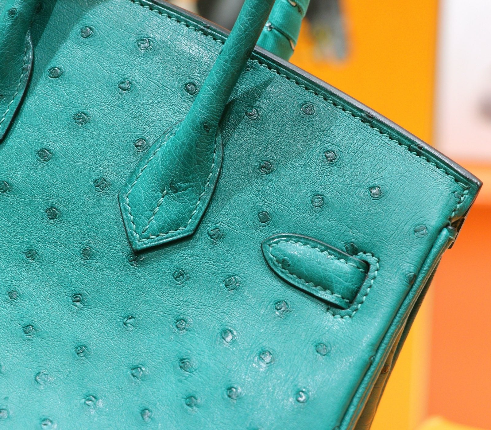 HM 25S BIRKIN 25 CM IN DARK GREEN OSTRICH WITH GOLD HARDWARE