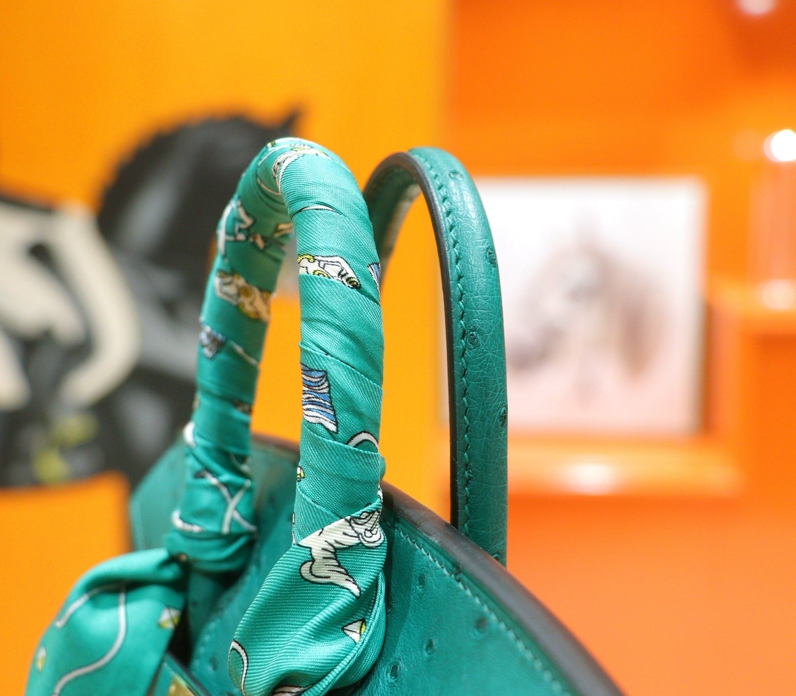 HM 25S BIRKIN 25 CM IN DARK GREEN OSTRICH WITH GOLD HARDWARE