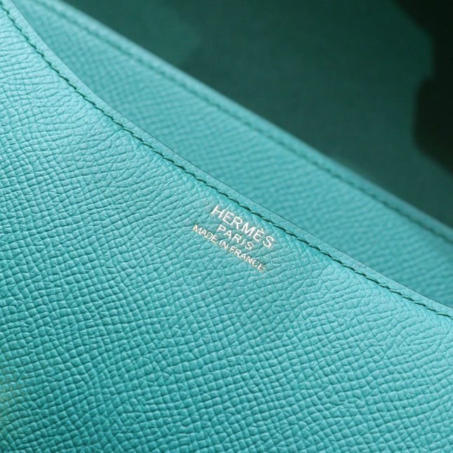 HM 25S CONSTANCE EVERCOLOR BAG 24 CM IN DARK GREEN EPSOM WITH GOLD HARDWARE