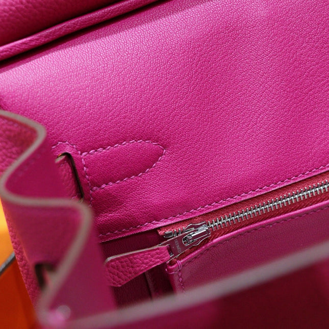 HM 25S BIRKIN BAG 30 CM IN DARK PINK TOGO WITH SILVER HARDWARE
