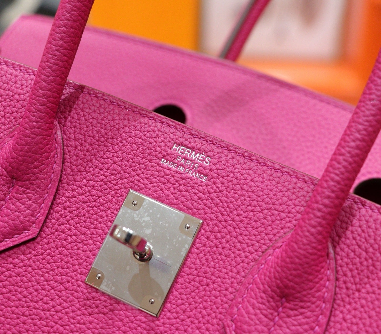 HM 25S BIRKIN BAG 30 CM IN DARK PINK TOGO WITH SILVER HARDWARE