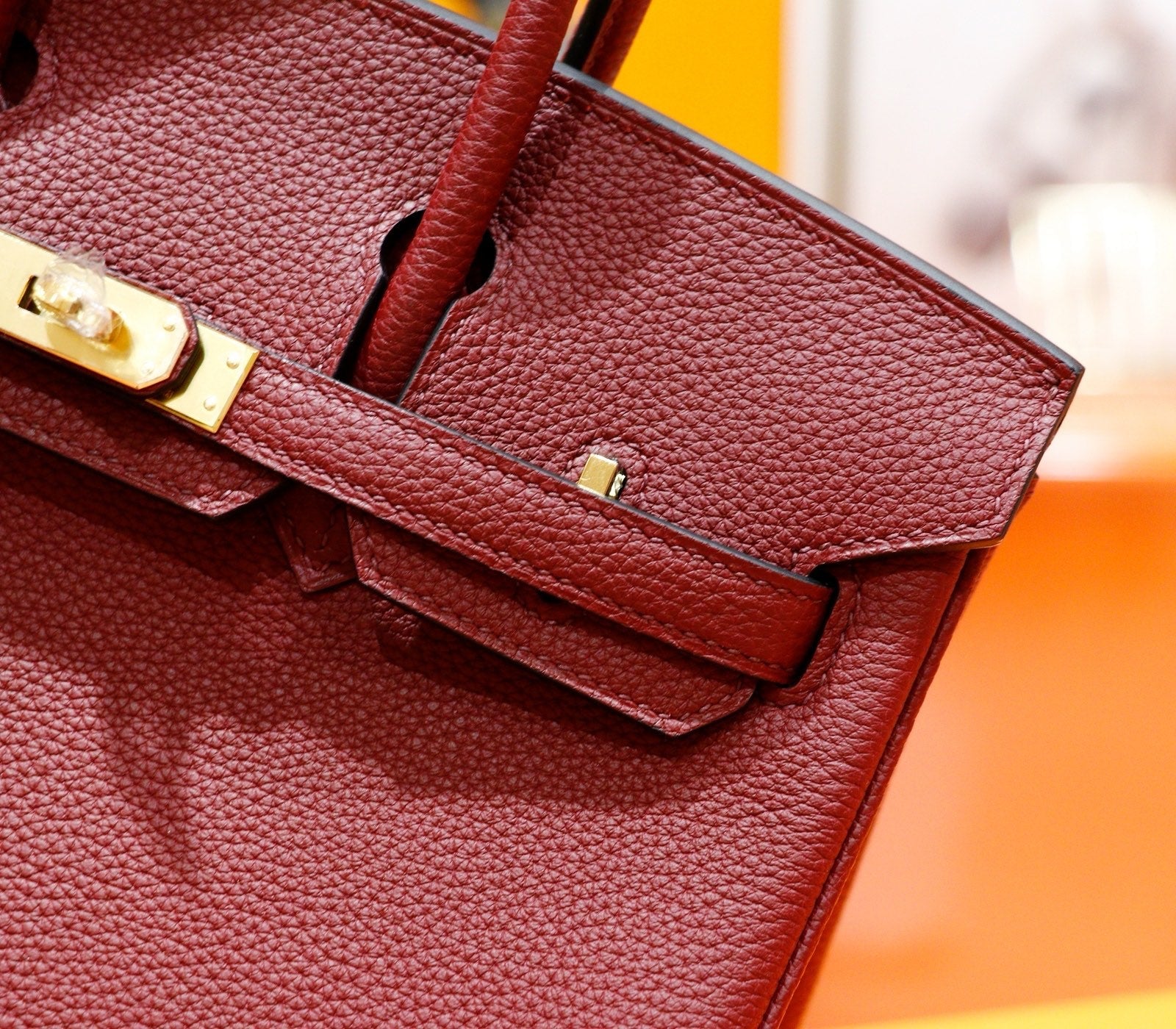 HM 25S BIRKIN BAG 25 CM IN DARK RED TOGO WITH GOLD HARDWARE