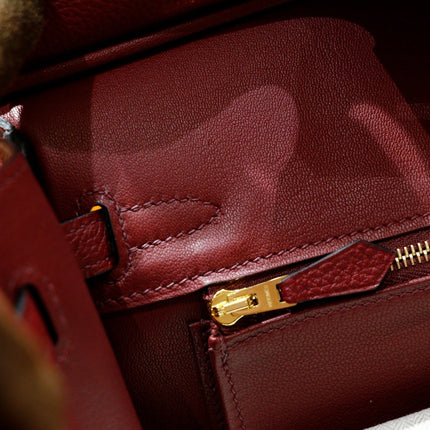 HM 25S BIRKIN BAG 25 CM IN DARK RED TOGO WITH GOLD HARDWARE