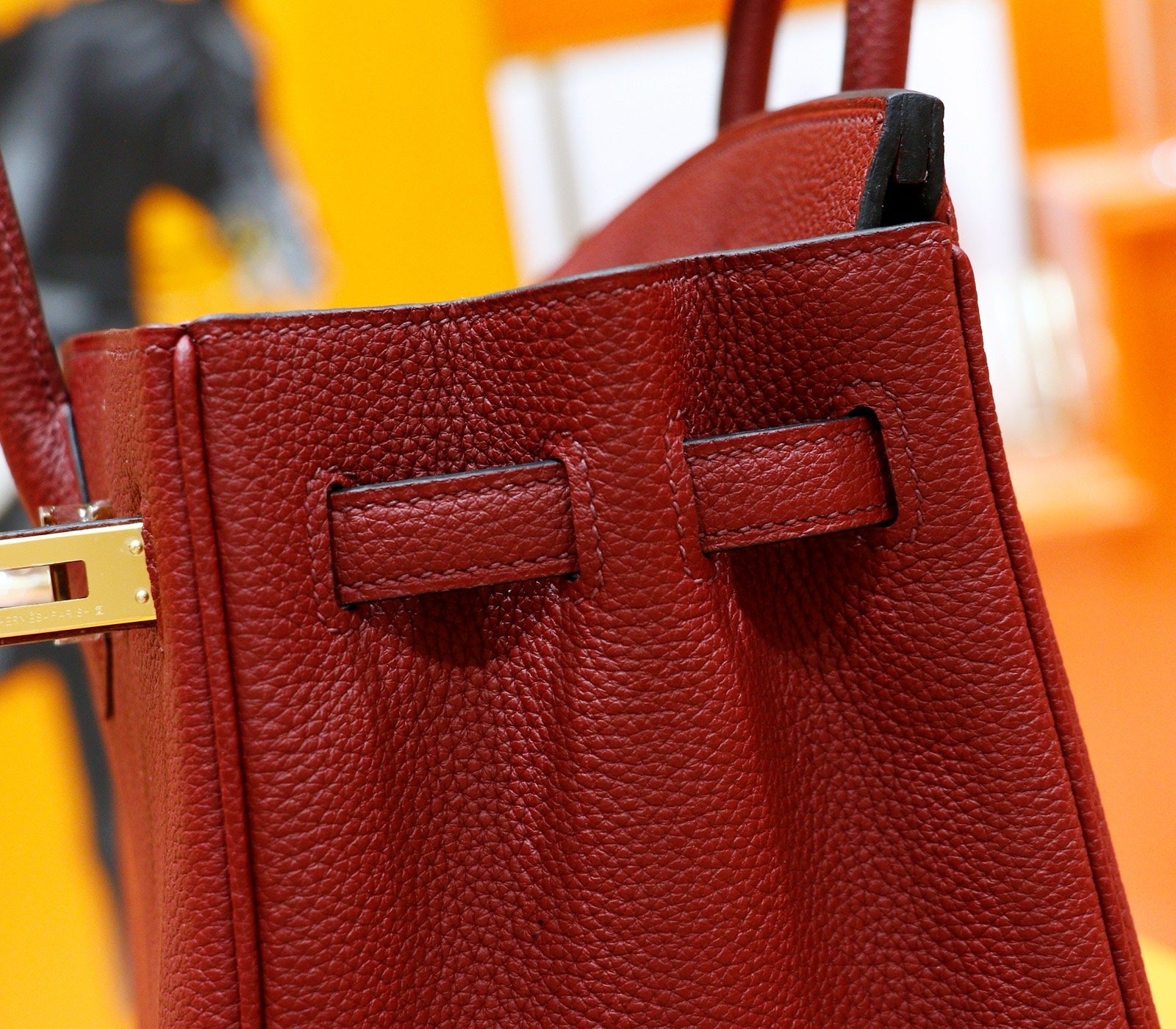 HM 25S BIRKIN BAG 25 CM IN DARK RED TOGO WITH GOLD HARDWARE