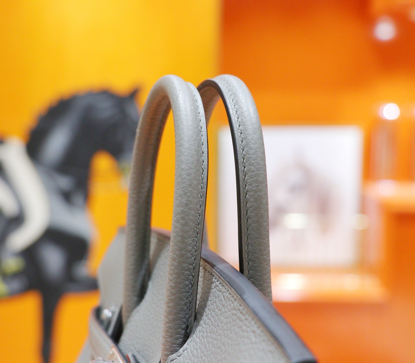 HM 25S BIRKIN BAG 25 CM IN GREY TOGO WITH SILVER HARDWARE