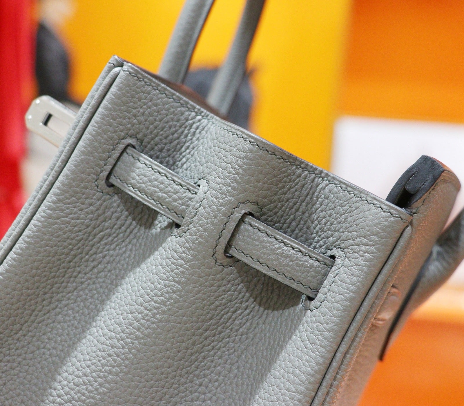 HM 25S BIRKIN BAG 25 CM IN GREY TOGO WITH SILVER HARDWARE