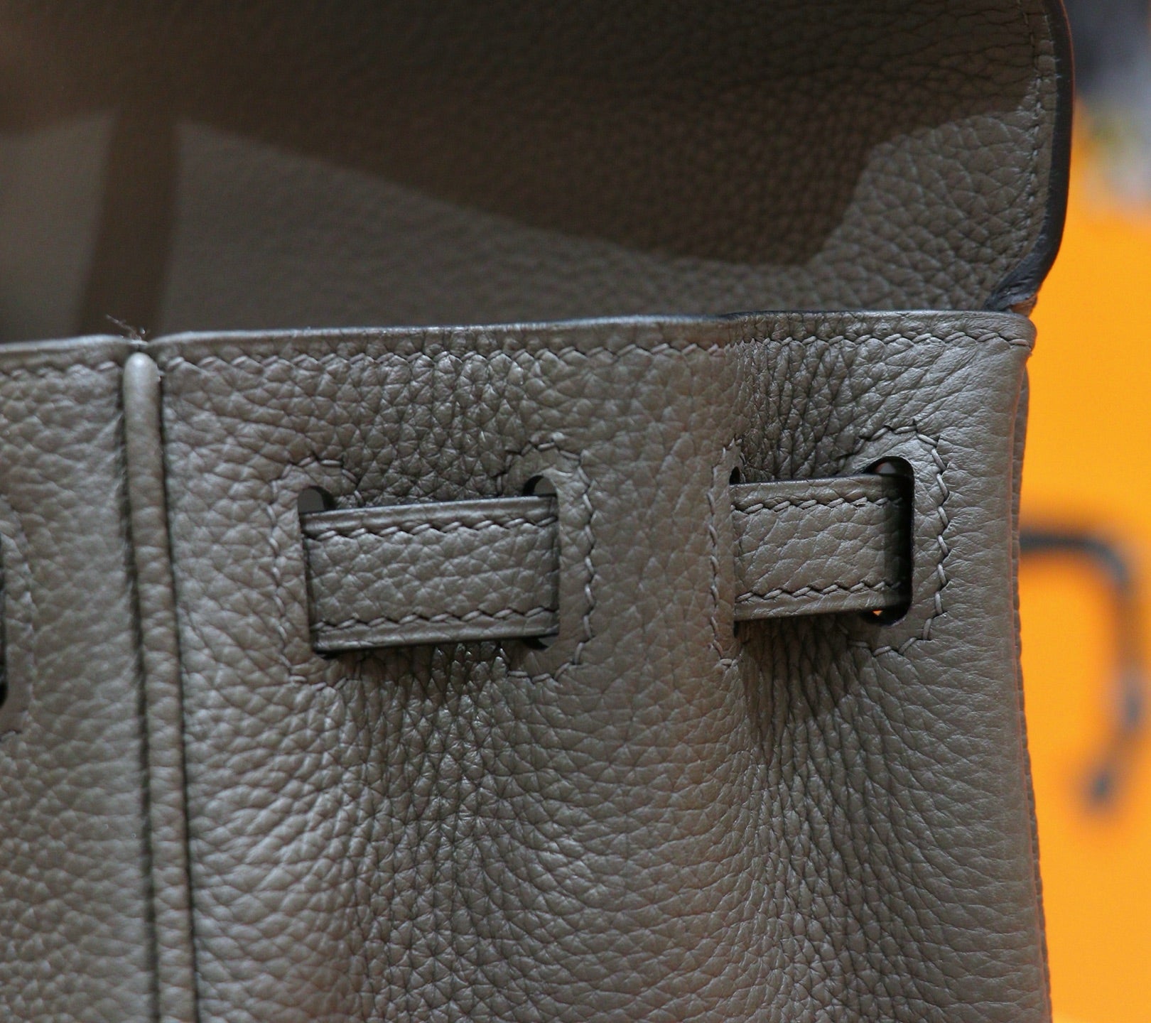 HM 25S KELLY BAG 25 CM IN GREY TOGO WITH SILVER HARDWARE