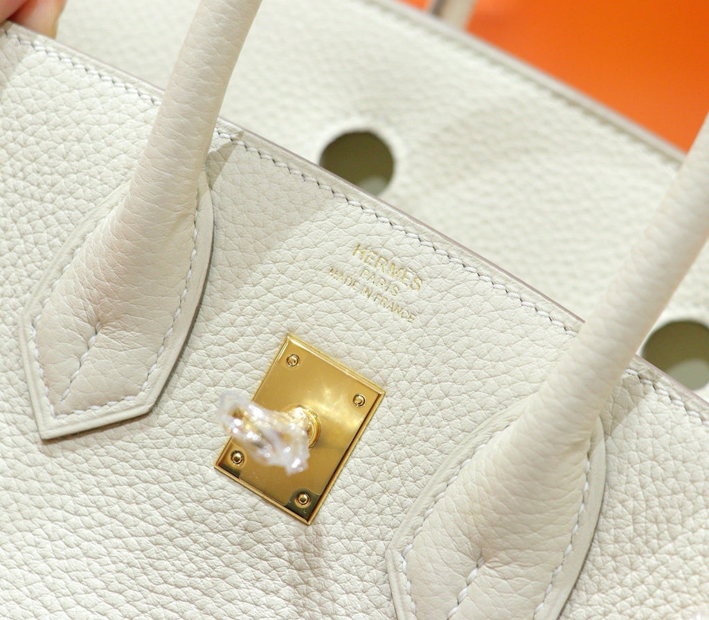 HM 25S BIRKIN BAG 25 CM IN WHITE TOGO WITH GOLD HARDWARE