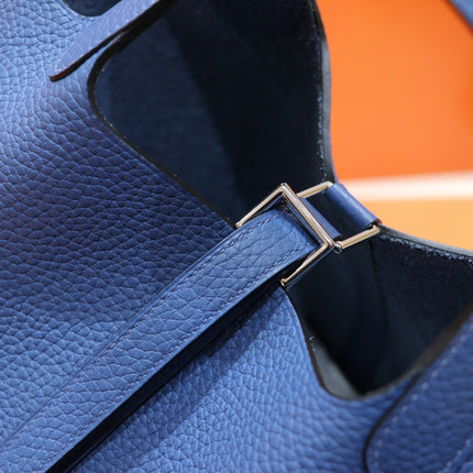HM 25S PICOTIN BAG 18 CM IN CORNFLOWER BLUE TOGO WITH SILVER HARDWARE