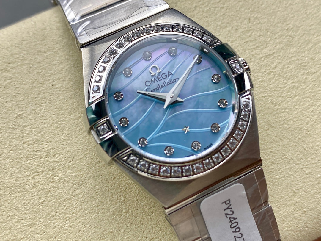 CONSTELLATION PETITE WATCH SILVER CASE AND SAPPHIRE BLUE DIAL WITH CRYSTAL