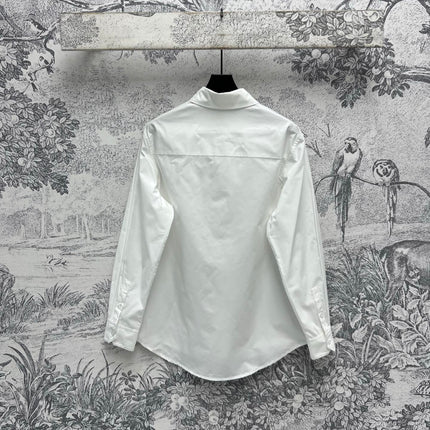 Loewe Logo Embroidered Shirt White Cotton
