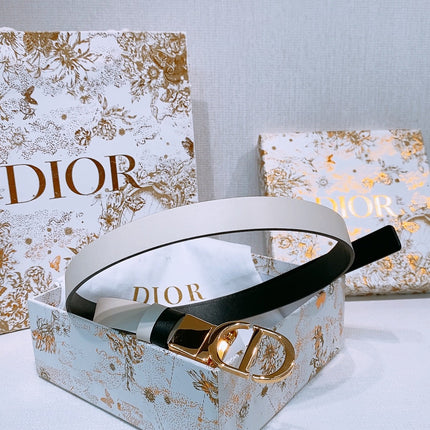 DIOR 25S BELT 20 MM IN WHITE CALFSKIN 572896