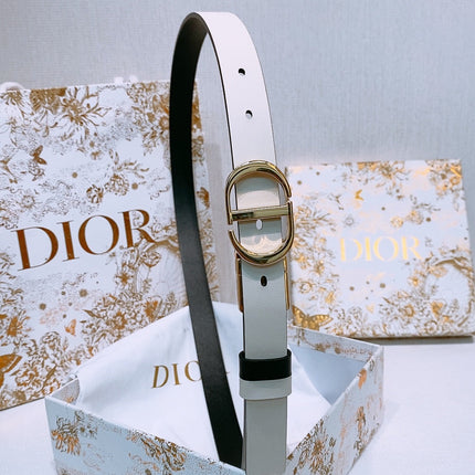 DIOR 25S BELT 20 MM IN WHITE CALFSKIN 572896