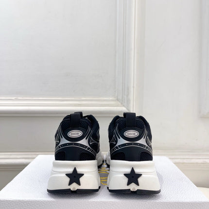 DIOR 26S SNEAKER IN BLACK CALFSKIN AND MESH FABRIC