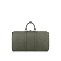 KEEPALL 50 BANDOULIERE KHAKI EMPREINTE LEATHER