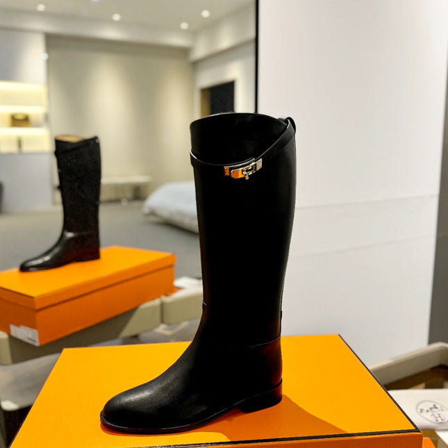 STIVALI JUMPING IN BLACK CALFSKIN